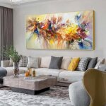 Grande peinture abstraite art color� bloom fleur affiche toile peinture pour salon mur art photo d�cor ...