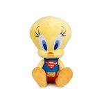 Grande peluche titi canari jaune 63 cm costume superman - doudou looney tunes xl enfant + 1 carte animal ...