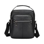 Grande sacoche homme cuir pu noir - sac bandoulire vintage avec compartiments multiples - lgant pratique ...