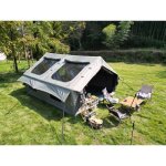 Grande tente gonflable camping familiale 7 - 8 personnes rsistante int / ext 400x300x200cm vert arme ...