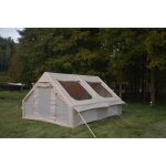 Grande tente gonflable maison 4x3m - rsistante int / ext - 400x300x200cm - beige - pour jardin / camping ...