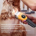 Grande tondeuse pour chiens - batterie 2000 mah - chargement usb - trois vitesses - 6 peignes