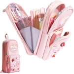 Grande capacit trousse kawaii trousse enfant avec 3 compartiments plumier en toile trousse aesthetic ...