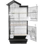 Grande volière 4 mangeoires / 3 perchoirs pour oiseaux cage à roulettes canaries perroquet perruches ... Grande volière 4 mangeoires / 3 perchoirs pour oiseaux cage à roulettes canaries perroquet perruches ...