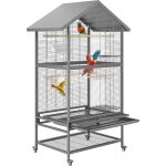 Grande volire pour oiseaux xxl avec roulettes - cage  oiseaux 80 x 60 x 167 cm avec 3 perchoirs en ...