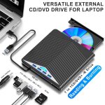 Graveur dvd / cd externe portable 7 en 1 usb 3. 0 - noir - compatible windows 11 / 10 / 8 / 7