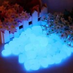 Gravier - gravillon - pierres lumineuses bleu - 200 pi�ces - pierres d�coratives pour jardin routes d�coration ...