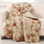 Greenland home antique rose quilted patchwork throw