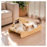 Griffoir pour chats en sisal naturel chaise longue en bois massif pour chats d?intrieur transat et accessoire ...