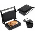 Grill panini �lectrique 1000w avec rev�tement antiadh�sif poign�e cool touch voyant lumineux pieds antid�rapan ...
