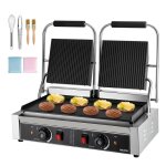 Grill � panini professionnel - vevor - appareil � panini �lectrique 3600 w - double presse � sandwich ...