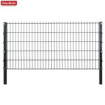 Grillage rigide 100 x 2000 cm kit inclus 10 x panneaux double barreau 103x201cm et 11 x poteaux 160 cm ...