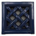 Grille da�ration claustra terre cuite - 12x12 cm (emaill�e bleu)