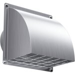 Grille a�ration hg power 100mm inox sortie murale anti - retour pour ventilation ext�rieure