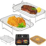 Grille pour air fryer ninja 2pcs accessoires empilables acier inoxydable pour double airfryer 76l?10l ...