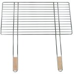 Grille de barbecue - master grill & party - mg253 - acier chrom� - poign�es en bois - 58x30 cm