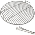 Grilles de barbecue ronde - en acier inoxydable 304 avec pince � barbecue 445 cm de diam�tre convient ...
