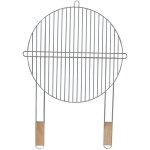 Grille de barbecue ronde - master grill & party - mg257 - acier chrom� - poign�es en bois - 51 cm