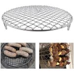 Grille de barbecue ronde avec tapis - convient pour les grillades en ext�rieur (27 cm de diam�tre) �tiquette ...