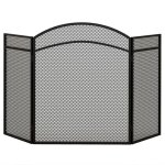 Grille de cheminée pliable 3 panneaux noir - protection pare - Étincelles pour poêle et foyer - 96x60 ... Grille de cheminée pliable 3 panneaux noir - protection pare - Étincelles pour poêle et foyer - 96x60 ...