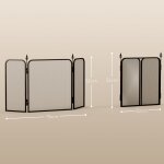 Grille de chemine grille de chemine pliable avec 3 panneaux pare - tincelles pour salon chambre mtal ...