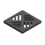 Grille composite carr�e pour siphon de douche 36501 138 x 138 mm noir