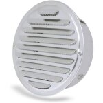 Grille da�ration ronde inox � 100 mm (� sup. 145 / inf. 95 x h45) ? montage fa�ade / chemin�e