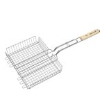 Grille double r�glable - barbecook - 315x25x5 cm - bois fsc et m�tal - charbon