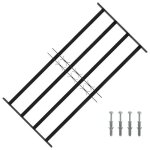 Grille de fen�tre ajustable - vidaxl - noir - acier enduit de poudre - 115x60 cm - r�glable en largeur ...