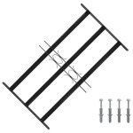 Grille de fen�tre ajustable - vidaxl - noir - acier enduit de poudre - 755x45 cm - r�glable en largeur ...