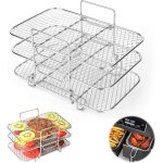 Grille pour friteuse  air multifonction trois couche empilable pour ninja air fryer af300eu af400eu