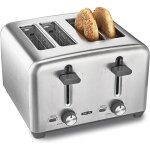 Grille - pain 4 tranches - suteo - bella - fentes extra larges - acier inoxydable - 6 niveaux de brunissage ...