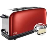 Grille pain [fente extra large et longue 2 toasts / 1 tranche baguette] colour + rouge (6 niveaux de ...
