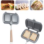 Grille - pain � sandwichs gaufre appareil � paninis po�le antiadh�sive plaque de cuisson amovible double ...