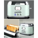 Grille - pain - vert opale - 2 tranches - 1000w - design rtro - dconglation et rchauffage