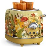 Grille - pain vintage - weiss cannon - double fente 38 mm - 3 fonctions - 6 niveaux de cuisson - jaune ...