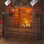 Grille de protection cheminée 3 panneaux pliable 1325x765 cm pare - étincelles pour poêle métal noir ... Grille de protection cheminée 3 panneaux pliable 1325x765 cm pare - étincelles pour poêle métal noir ...