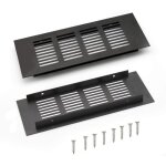 Grille de ventilation en aluminium - encastr�e - 200 mm - noire - 2 caches d�coratifs