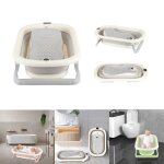 Gris baignoire de b�b� avec transat de bain pieds pliable et thermom�tre int�gr� ergonomique et peu encombrant ...