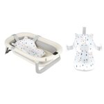 Gris baignoire avec coussin pour b�b� 0 - 3 ans baignoire avec pieds pliable et thermom�tre int�gr� ergonomiqu ...