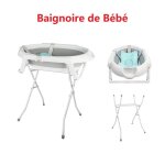 Gris baignoire pliable de b�b� sur pied avec support si�ge de bain avec coussin pour nouveau - n� et ...