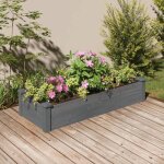 Gris balconni�re / bac � fleurs protection uv - lit sur�lev� de jardin doublure 120x45x25cm bois massif ...