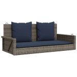 ?gris?banc  bascule banquette de jardin - avec coussins gris 119 x 56 x 48 cm rsine tresse soldes57238 ...