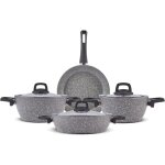 Gris bio granit 7 pieces set de casseroles / poêles antiadhésif induction set de casseroles avec couvercles ... Gris bio granit 7 pieces set de casseroles / poêles antiadhésif induction set de casseroles avec couvercles ...
