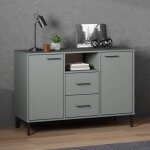 (gris) buffet bahut - buffet enfilade avec pieds en m�tal gris 113x40x77 cm bois massif oslo 190441