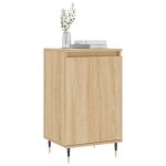 Gris buffet de rangement - solomoon - commode salon - ch�ne sonoma 40x35x70 cm - bois ding�nierie fr6414 ...
