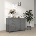 Gris buffet de rangement - vitrine bahut - armoire console pour cuisine hamar gris fonc� 113 x 40 x 80cm ...