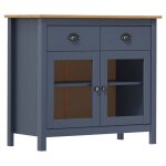 Gris buffet de rangement - vitrine bahut - armoire console pour cuisine hill gris 90 x 40 x 80cm - bois ...