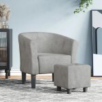 (gris)chaise individuel relax contemporain - signor - fauteuil cabriolet avec repose - pied gris clair ...