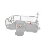 Gris clair parc de b�b� de 10 mois � 6 ans 180cm cloture de jeu avec mini footballe et basketball aire ...